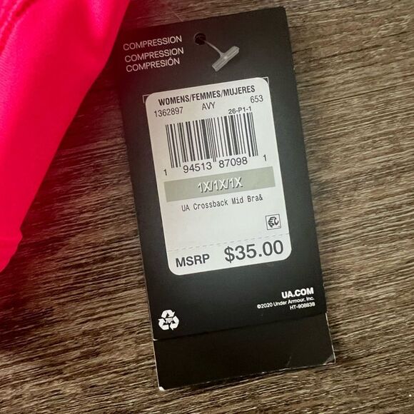 Under Armour Mid Cross-Back Sports Bra-Size 1X - Picture 3 of 6